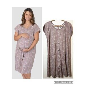 Kindred Bravely Labor & Delivery Gown Lilac Bloom Sz SML Maternity Pregnancy
